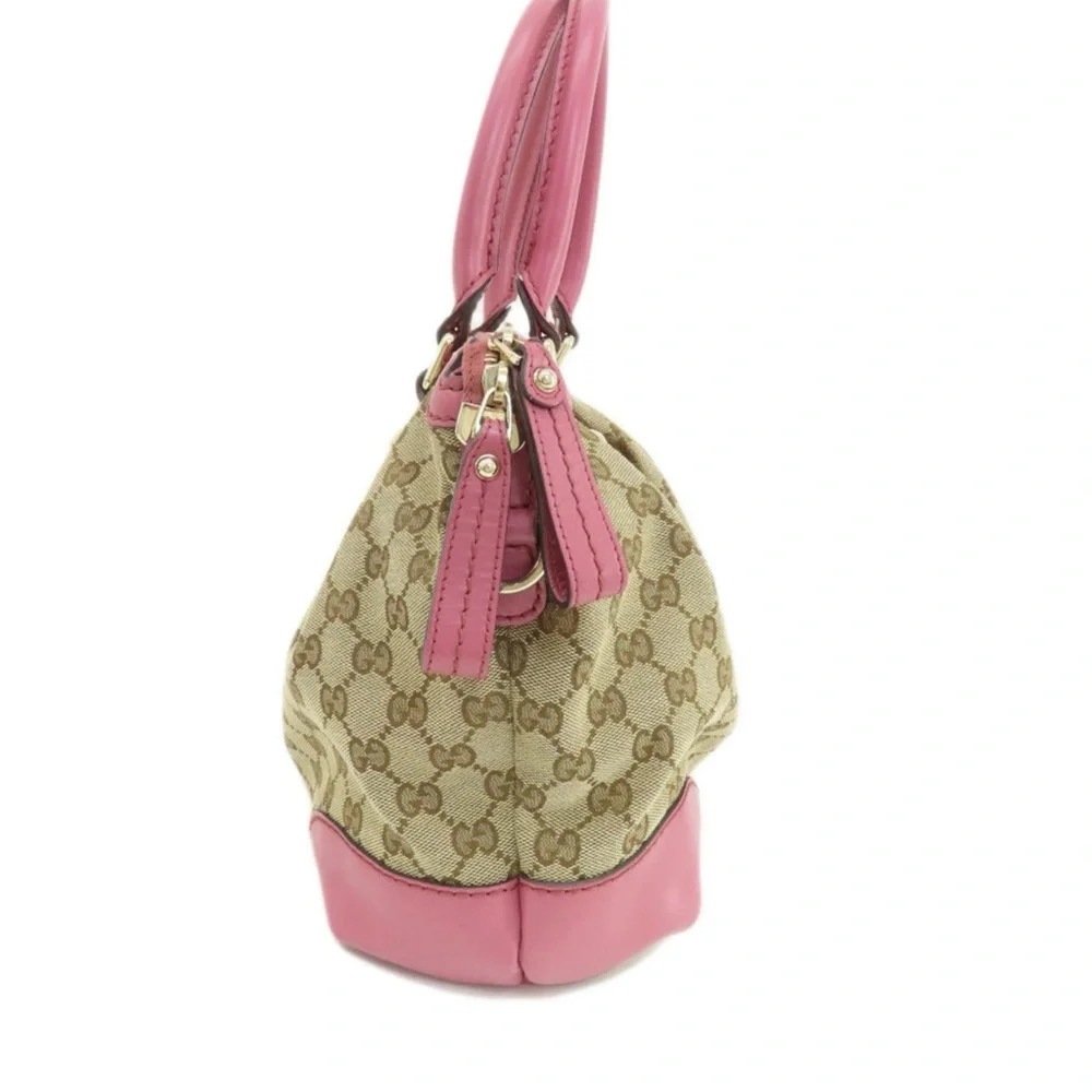 GUCCI Pink and Tan GG Canvas Tote Bag, 247902, Authentic, EUC - Picture 3 of 12